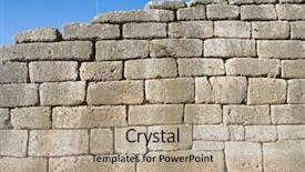  Presentation with treasury - Presentation theme with characterization - cyclopean wall of the treasury background and a coral colored foreground