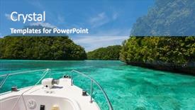  Presentation with lagoon - Amazing slide deck having characterization - exploring scenic lagoon of palau backdrop and a  colored foreground