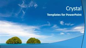 Presentation with lagoon - Audience pleasing PPT theme consisting of characterization - scenic lagoon of palau is backdrop and a  colored foreground