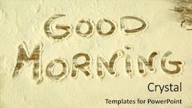  Presentation with flour - Presentation enhanced with charater drawing wordswhite board - good morning word writted background and a lemonade colored foreground