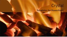  Presentation with charcoal - Presentation design consisting of charcoal bbq blazing and glowing background and a gold colored foreground