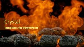  Presentation with charcoal briquettes - Presentation featuring charcoal-briquettes-ready-for-barbecue background and a tawny brown colored foreground