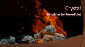  Presentation with charcoal - Presentation theme having charcoal-briquettes-ready-for-barbecue background and a wine colored foreground