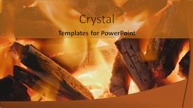  Presentation with charcoal - Beautiful presentation theme featuring live coals black background - charcoal fire at outdoor backdrop and a gold colored foreground