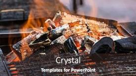  Presentation with charcoal - Presentation theme enhanced with charcoal-fire-grill-close-up background and a tawny brown colored foreground