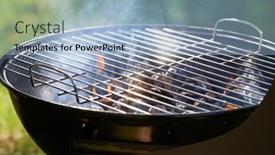  Presentation with food grill - Slides enhanced with charcoal-kettle-grill-warming-up background and a light blue colored foreground