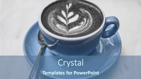  Presentation with milk powder - Beautiful presentation design featuring charcoal-latte-coffee-cup-activated backdrop and a ocean colored foreground