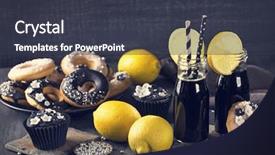  Presentation with lemons - Presentation design consisting of charcoal lemonade with lemons background and a tawny brown colored foreground