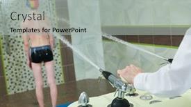  Presentation with medical procedure - Slide deck featuring charcot-s-douche-water-massage background and a light gray colored foreground