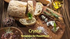  Presentation with blue cheese - Presentation design with charcuterie - ciabatta olives and blue cheese background and a  colored foreground