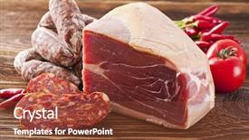  Presentation with product - Cool new presentation theme with charcuterie - meat product backdrop and a tawny brown colored foreground