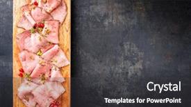  Presentation with charcuterie - Amazing presentation design having charcuterie - traditional lunch meat with sliced backdrop and a dark gray colored foreground