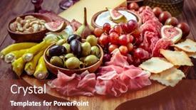  Presentation with charcuterie - Presentation with charcuterie-antipasti-platter-with-assortment background and a tawny brown colored foreground