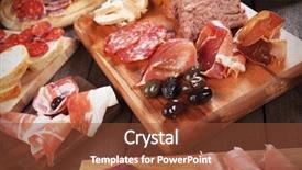  Presentation with charcuterie - Colorful presentation theme enhanced with charcuterie board with cured meat backdrop and a tawny brown colored foreground