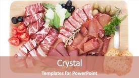  Presentation with charcuterie - Colorful theme enhanced with charcuterie board with italian deli backdrop and a coral colored foreground