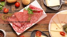  Presentation with charcuterie - Cool new theme with charcuterie potato and cheese raclette backdrop and a red colored foreground