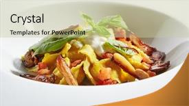  Presentation with meat food - Amazing slide deck having chard close up seafood backdrop and a soft green colored foreground