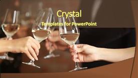  Presentation with toasting - Slide deck consisting of chardonnay - female hands toasting with glasses background and a tawny brown colored foreground