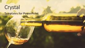  Presentation with wine - Beautiful theme featuring chardonnay - pouring wine into glass backdrop and a blonde colored foreground