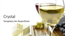  Presentation with red wine cheese - Cool new PPT theme with chardonnay - white and red wine glasses backdrop and a white colored foreground