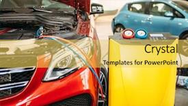  Presentation with air conditioning - PPT layouts featuring charge - air conditioning station for diagnostic background and a yellow colored foreground