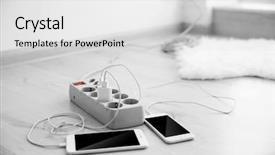 Presentation with power - Amazing presentation design having charge - mobile phones charging into power backdrop and a light gray colored foreground