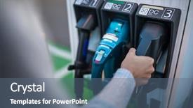  Presentation with electric vehicle - Audience pleasing slide deck consisting of charge - young woman charging an electric backdrop and a ocean colored foreground