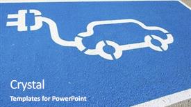  Presentation with emissions - Amazing presentation theme having charge an electric car backdrop and a teal colored foreground