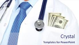  Presentation with healthcare or medical - Presentation design featuring charge nurse - hands of medical doctor healthcare background and a sky blue colored foreground