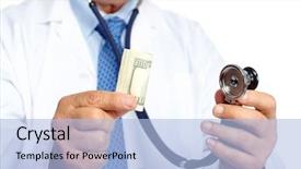  Presentation with healthcare - Slide set featuring charge nurse - hands of medical doctor healthcare background and a light blue colored foreground