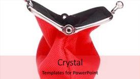  Presentation with cash - Colorful PPT theme enhanced with charge purse open empty coin backdrop and a red colored foreground