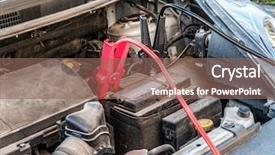  Presentation with cables - Presentation design consisting of charged with two jumper cables background and a violet colored foreground