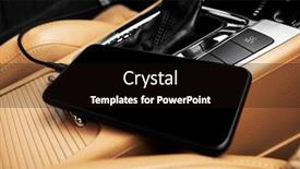  Presentation with phone - Theme with charger-plug-phone-on-car background and a wine colored foreground