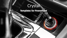  Presentation with electric car charging battery cells - Colorful PPT layouts enhanced with charger-plug-phone-on-car backdrop and a dark gray colored foreground