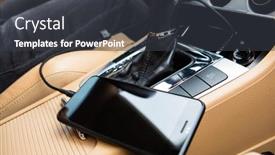  Presentation with car - Presentation with charger-plug-phone-on-car background and a dark gray colored foreground