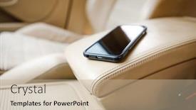  Presentation with power plug - PPT layouts with charger-plug-phone-on-car background and a mint green colored foreground