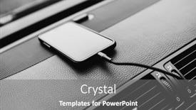 Presentation with power plug - PPT layouts enhanced with charger-plug-phone-on-car background and a gray colored foreground