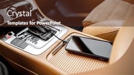  Presentation with power plug - Beautiful presentation design featuring charger-plug-phone-on-car backdrop and a tawny brown colored foreground