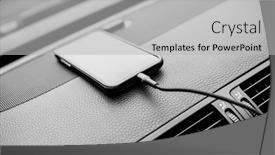  Presentation with power plug - Colorful presentation theme enhanced with charger-plug-phone-on-car backdrop and a light gray colored foreground