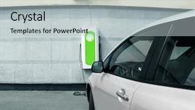  Presentation with electric charging - Presentation featuring charging an electric car background and a light gray colored foreground