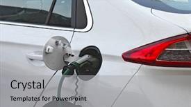  Presentation with electric car battery - Colorful PPT theme enhanced with charging battery in electric backdrop and a  colored foreground