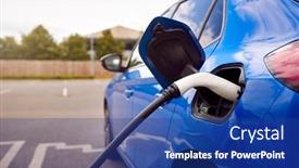  Presentation with environmentally friendly - PPT theme featuring charging-cable-attached-to-environmentally background and a ocean colored foreground