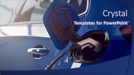  Presentation with electric cable - Slide set featuring charging-cable-attached-to-environmentally background and a ocean colored foreground