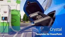  Presentation with electric cable - Theme featuring charging-cable-attached-to-environmentally background and a ocean colored foreground