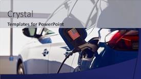  Presentation with electric cable - PPT theme with charging-cable-attached-to-zero background and a light gray colored foreground