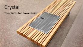  Presentation with mobile charging - Beautiful slide deck featuring charging on bench with solar backdrop and a coral colored foreground