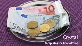  Presentation with pay restaurant bill bill bank - Cool new presentation theme with dress sitting in big round backdrop and a light gray colored foreground