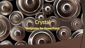  Presentation with batteries - Audience pleasing slides consisting of charging pile - macro background of many batteries backdrop and a tawny brown colored foreground