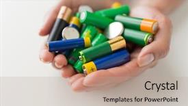  Presentation with energy power - Presentation theme featuring charging pile - recycling energy power environment background and a mint green colored foreground