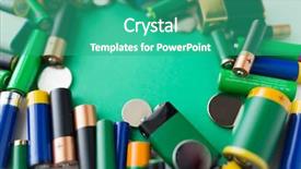  Presentation with power energy - Slide deck featuring charging pile - recycling energy power environment background and a  colored foreground